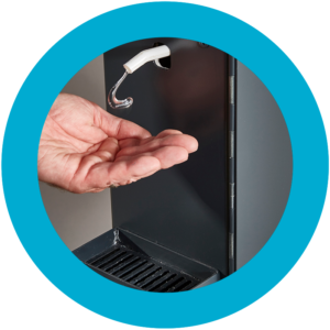 OneStep Hand Sanitiser Station in use
